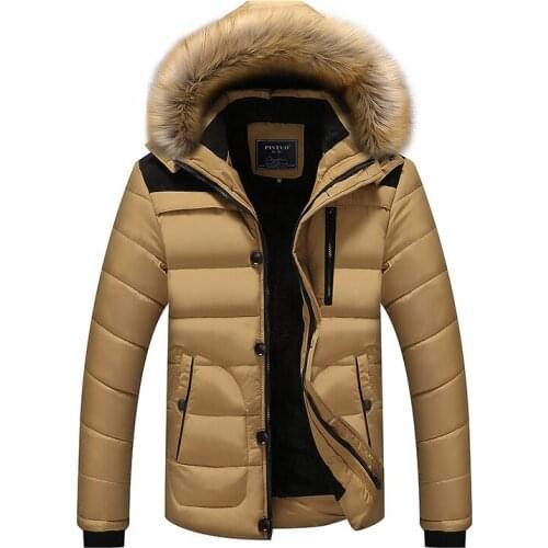 Winter Jacket Men 2021 Fur Collar Hooded Thick Warm Cotton Outwear Man Patchwork Parka and Coats Windbreaker Parkas Male M-5XL