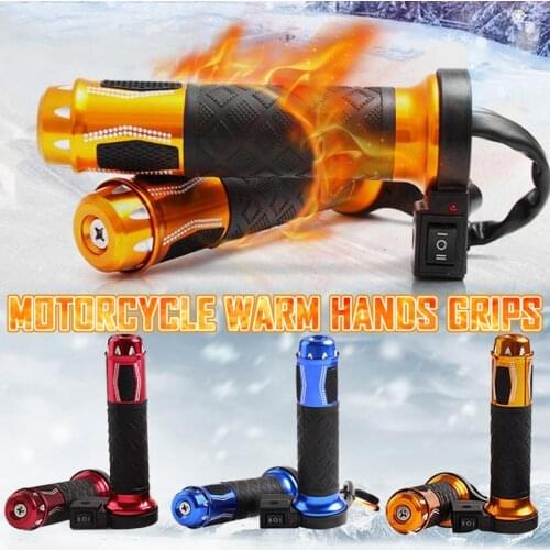 1 Pair Of Motorcycle Electric Heating Handgrip For Scooter Modification Adjustable Winter Warm Handlebar With 2 Gears