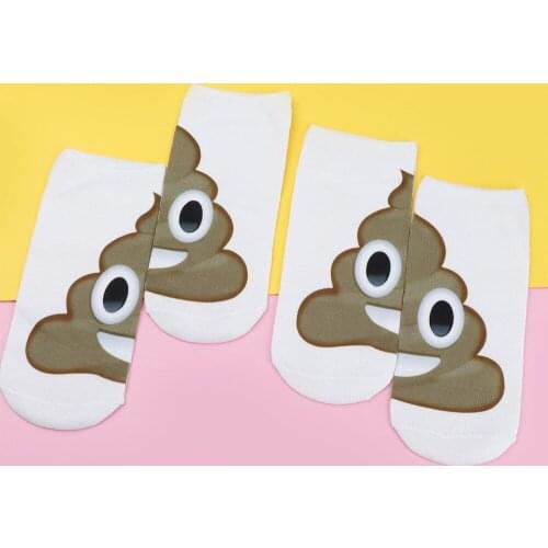 1 Pair Funny 3D Printed Shit Poop Printed Women Sock Low Cut Ankle Sock Casual Sock Harajuku Korean Socks for Women Gifts