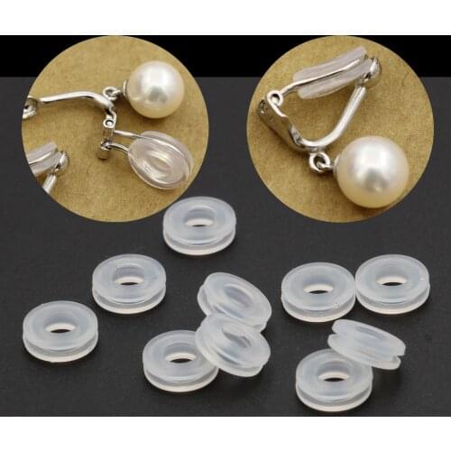 10Pcs Comfort Pads for Clip On Earrings Anti-Pain Silicone Earring Ring Cushion