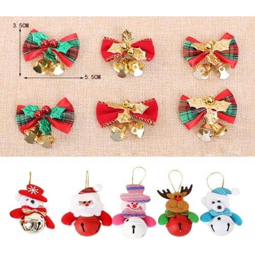 2pcs 5.5x3.5cm New Christmas decorations Christmas bows, bells, Christmas gifts, Christmas tree wreaths, decorative accessories