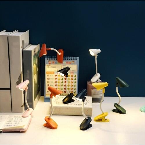 2 pieces Mini Table Light LED Reading Lamp Battery Operated Clip Desktop Book Light Adjustable Portable Desk Night Lamp