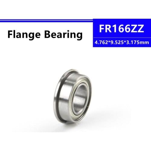 50pcs/100pcs FR166ZZ 4.762*9.525*3.175mm fr166 flange deep groove ball bearing FR166-2Z Flanged shielded bearing