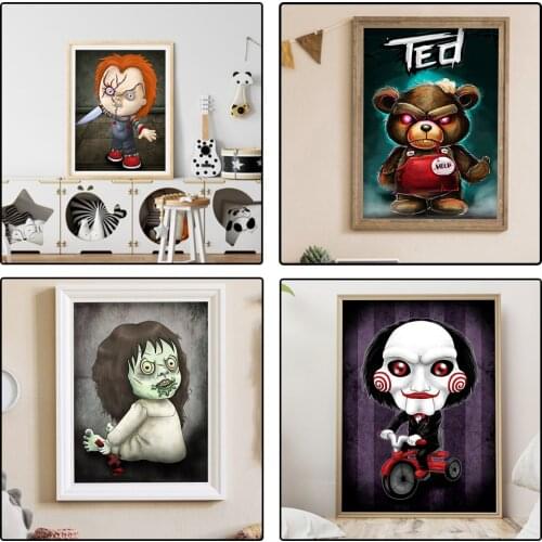 Horror doll 5D DIY Diamond Painting Embroidery Cross Stitch Full Diamond Square Diamond Mosaic Pattern Home Decoration