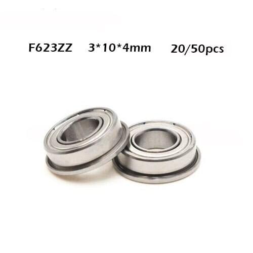 Free shipping 20/50pcs F623ZZ flange bushing ball bearings LF1030ZZ F623ZZ 3*10*4mm F623ZZ