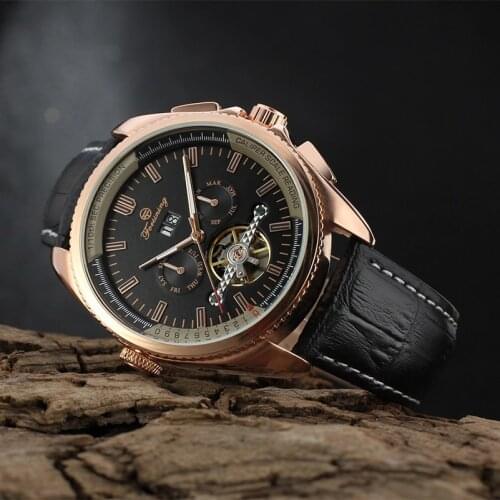 FORSINING Men Automatic Mechanical Wristwatches Genuine Leather Watch Man Skeleton Business Causal Watches Clock Relogio erkek