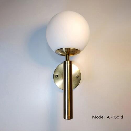 Decorative Led Wall Lamp for Bedroom Nordic Simple Lamp Glass Wall Lights Ball Modern Fashion Bathroom LED Light Round Wall Lamp