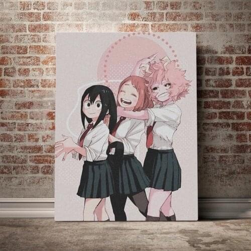Canvas HD Printed Bnha Girls Ochaco Tsuyu Ashido Painting Wall Art Poster Home Decor Pictures Living Room Modular NO Framework
