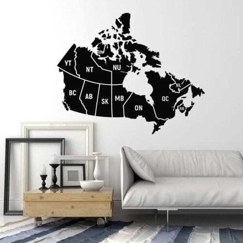 Canada Map Wall Decal School Living Room Bedroom Home Decoration Canadian Art Vinyl Window Stickers Words Removable Mural M780