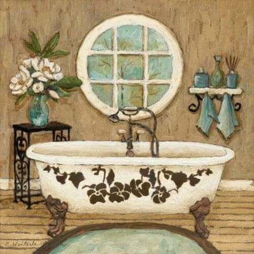 Classic Bathtub Full square round diamond embroidery diamond painting cross stitch kit bathroom decoration rhinestone mosaic art