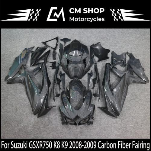 Motorcycle Carbon Fiber Fairing Kit, Custom ABS Injection Molded, Suitable For Suzuki GSXR750 k8 2008 2009