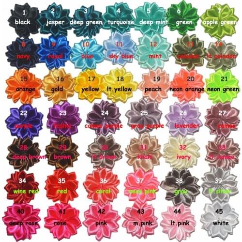 Mini Satin Fabric Flowers headwear hair accessories Flat Back DIY Garment Accessories 100 pcs/lot