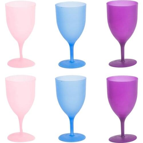 Pack of 6 Party Dimensions Neon Mix Cup Plastic Champagne Cups Unbreakable Resuable Cups Pink Blue Green Orange Pink Wine Glass