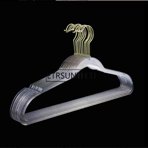 100pcs 40-45cm Non-slip Hangers Transparent Hanger Plastic Clothes Hanger Invisible Wardrobe Hanger