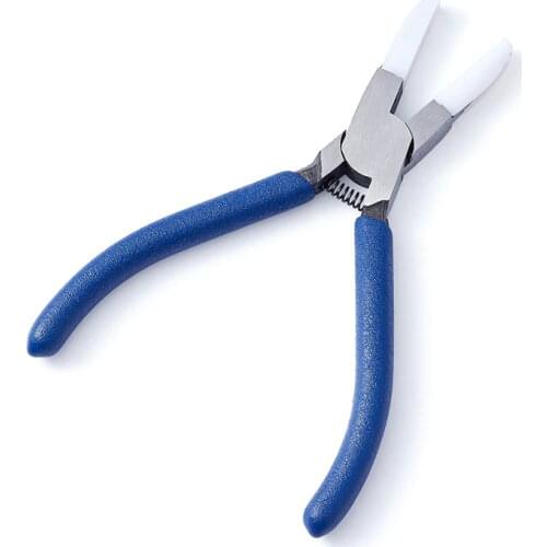 Carbon Steel Nylon Jaw Pliers Flat Nose Pliers Wire Looping Plier Jewelry Making Bead Wire Bending Forming Tools Equipment