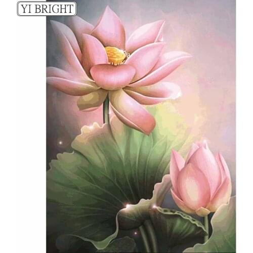 Full Square/Round drill Diamond painting 5D DIY Diamond embroidery Cross stitch lotus mosaic Rhinestone