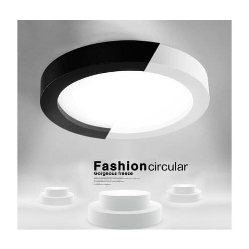 Modern Remote Dimmable Ceiling light LED lamp iron baked paint Black/White Acrylic faceplate panel for Bedroom LED light fixture