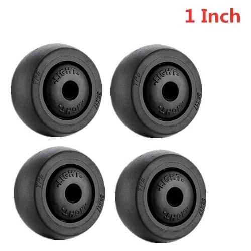 4 Pcs/Lot 1 Inch Black Single Wheel TPE Rubber Caster Wear-Resistant Silent Universal Accessories Pulley