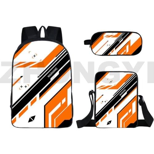3D Print CSGO Backpack Shooting Game Shoulder Bag 16 Inch Anime 3 Pcs Set Cute CS GO Bookbag Bagpack School Bag Counter Strike