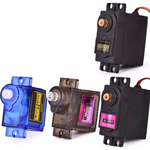 MG995 MG996r SG90 9g MG90s Metal/Plastic Gear 180 Degree Micro Servo Motor Set for RC Planes Boat DIY Accessories