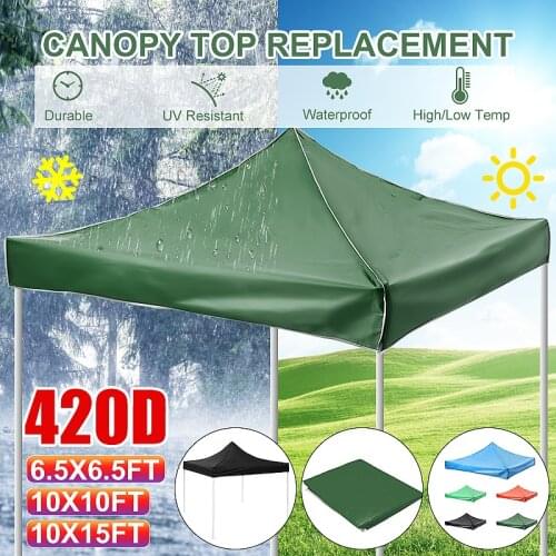 3x3m Folding Tent Top Canopy Replacement Cover Oxford Cloth Waterproof Rainproof Anti UV Sun Shelter Outdoor Sunshade Tents