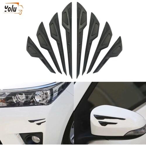 YOLU 8pcs Universal Car Door Edge Guards Protector Bumper Anti-collision Strips Sticker Auto Scratch Protection Edge Mouldings