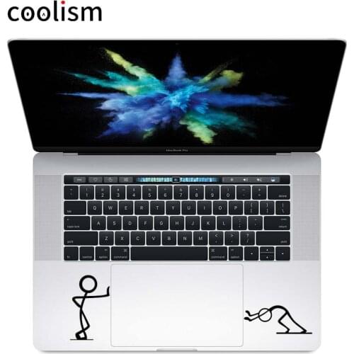Push Stick Man Humor Trackpad Decal Vinyl Laptop Sticker for Macbook Pro Air Retina 11 12 13 15 inch Mac Notebook Touchpad Skin