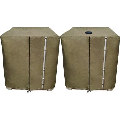 Green 1000 Liters IBC Ton Bucket Dust Cover Rain Cover Sun Aluminum Foil Durable Ton Bucket Rain Cover Ton Barrel Accessories