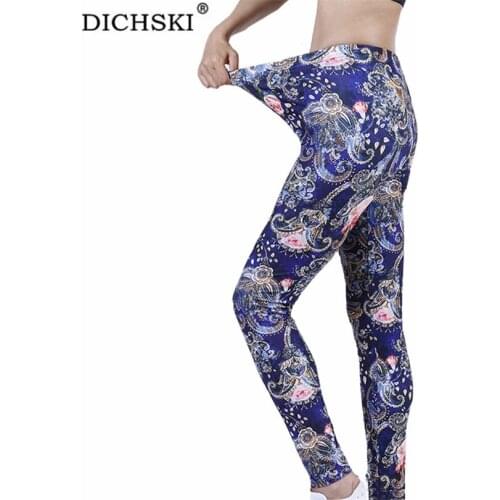 DICHSKI Women Yoga Pants Push Up Leggings Fitness High Waist Sexy Breathable Feamle Workout Navy Red Floral Quick Dry Clothing