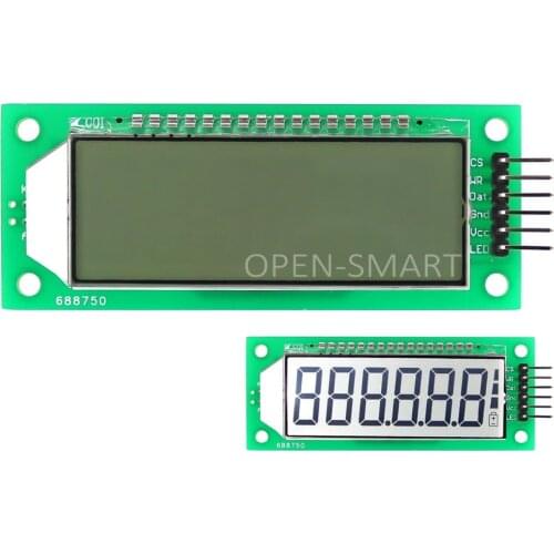 LCD Module 2.4 inch 6-Digit 7 Segment LCD Display Module HT1621 LCD Driver IC with Decimal Point White Backlight for Arduino