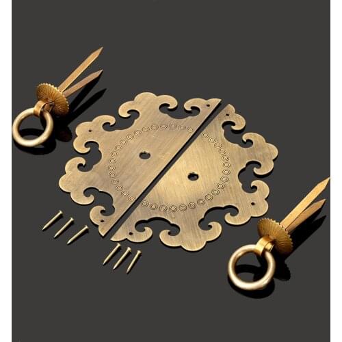 1 set Cabinet Face Plate Pulls Wardrobe door handles Chinese Cabinet Cupboard Furniture 12cm