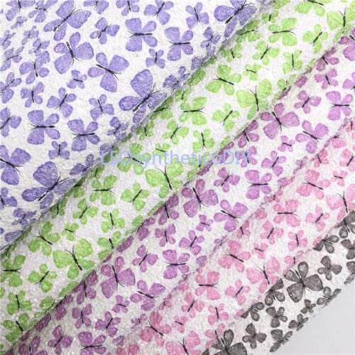 1PC 21X29CM Glitter Fabric, Chunky Glitter Leather, Butterfly Glitter Leather Sheets For Making Bows LEOsyntheticoDIY T543A