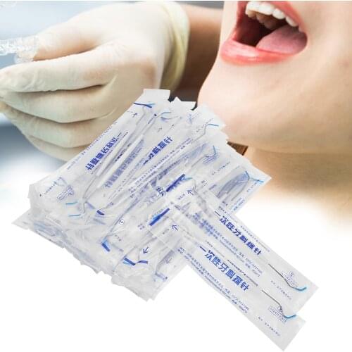 100pcs Disposable Dental Explorers Temporary Double Ends Probe Hook Pick Dental Tool