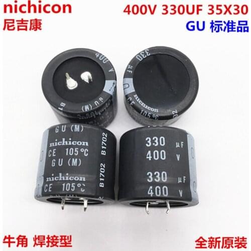 2PCS/10PCS 330uf 400v Nichicon GU 35x30mm 400V330uF Snap-in PSU Capacitor