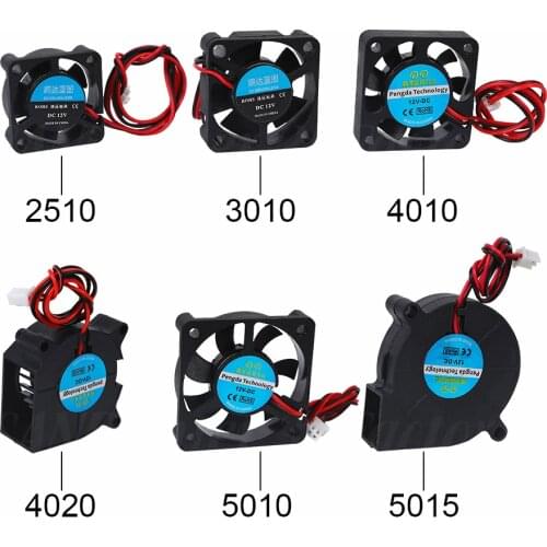 5015/4010/4020 12V&24V Cooling Turbo Fan Brushless 3D Printer Parts 2Pin For Extruder DC Cooler Blower Part Black Plastic Fans