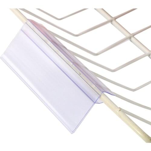 4*10cm POP TOP clamp clear price tag clip data strip glass wood shelf clip strip shelf talker label holder strip paper card clip