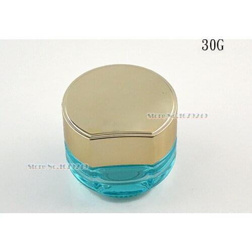 50g Light blue Clear Glass Jar Empty Cream Jars Cosmetic Packaging Containers cosmetic jar,plastic cap jar 50pcs/lot