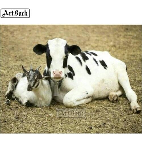 5d diy diamond painting cow picture full square pasture animal diamond embroidery home decoration