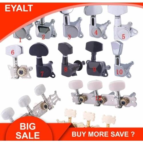 1 Set 6 PCS Electric Guitar String Turning Pegs 3R 3L Iron Closed Classical Heads Turner Knob Locked Guitar Accessoires Parts