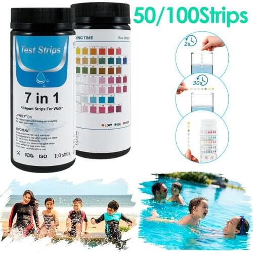 7 in 1 Water Test Strips Accurate Water Quality Testing Strips Test Kit Water Saliva Litmus Testing Analysis Instruments Garden