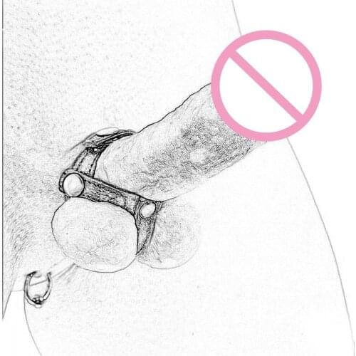 BDSM Men Penis Attachment Cock Rings Male Leather Bondage Chastity Belts with Penis Rings Fetish Sex Toys for Adult Men Gay