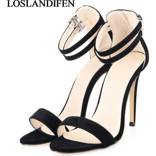 Big Size 35-42 Fashion Thin High Heels Sandal Shoes For Women Sexy Solid T-Strap Summer Sandals Hot Sale NLK-A0113