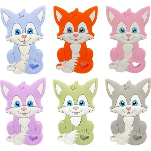 Baby Cartoon Animal Shape Silicone Beads Teether DIY Chewable Molar Soother Toys Infant Teething