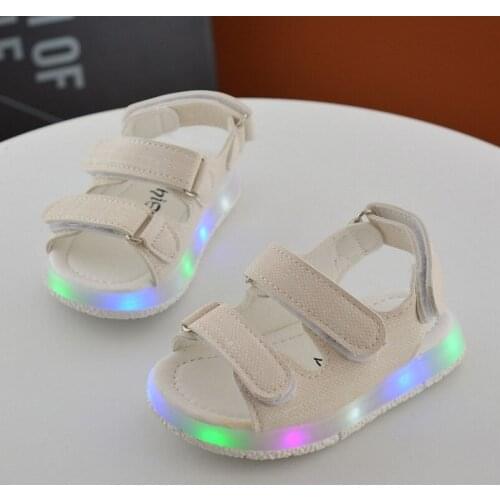 Kids Toddler Sandals ChildrenS Sandals For Girls Luminous Lighted Shoes Boy/Girls Colorful LED Lights Children Shoes Size 21-30