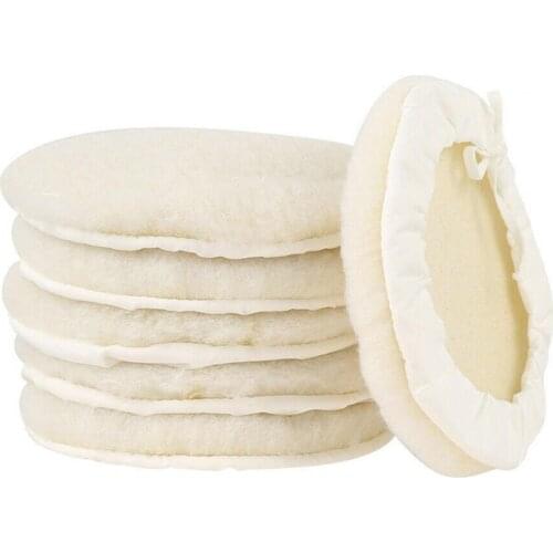 6Pcs Car Polishing Disc Buffing Pads Single-Sided Automotive Care Washable Faux Wool Polishing Pads