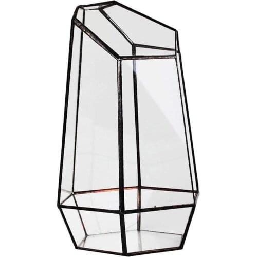 House Greenhouse Hexagonal Glass Vase for Fee Garden Miniature Mini Landscape