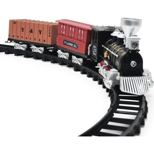 Lighting Sound Effect Track Train Electric Retro-simulation Train Model Childrens Toys Kids Toy Birthday Gift Indoor Games