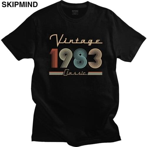 Vintage 1983 Limited Edition T Shirt Men Pre-shrunk Cotton Original 37th Birthday Tee Tops Short Sleeve Summer Tshirt Clothes