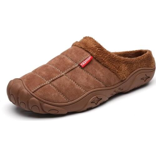 Cotton Slippers Winter Plush Warm Shoes Non-slip Comfortable Indoor Slippers High Quality Plus Size Casual Footwear