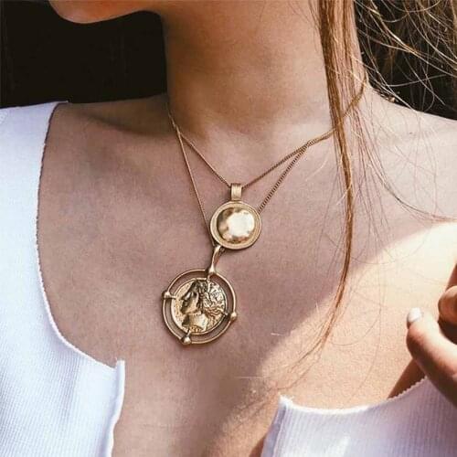 2019 boho Multi Women Portrait Round Coin Choker Necklace chocker Jewelry collana Bijoux Femme Joyas mujer Collier ras du cou